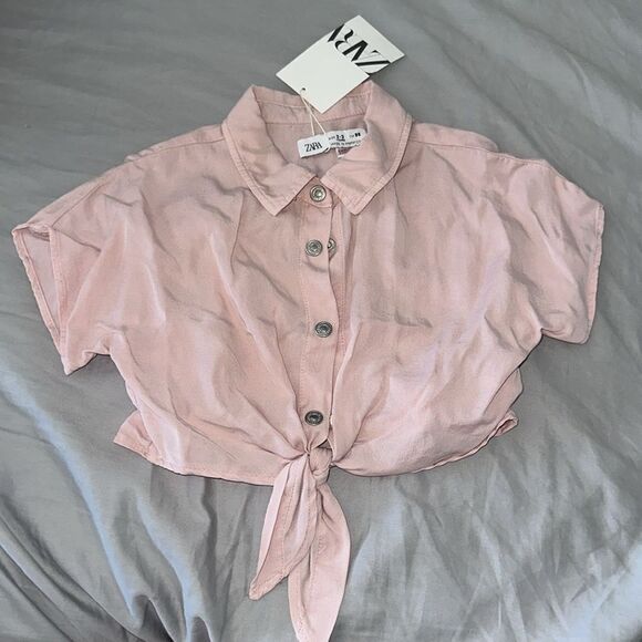 ZARA Kids | Pink | KNOTTED SHIRT - Picture 5 of 5